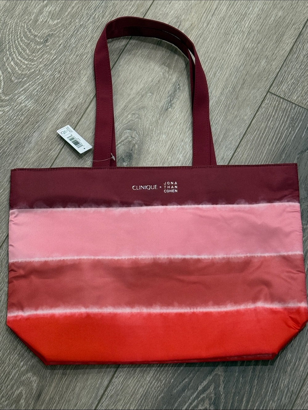 Jonathan Cohen Ombre Red to Pink Stripe Tote